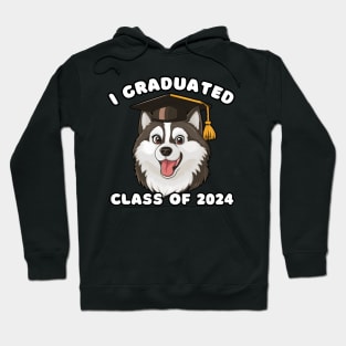 Cute Husky I Graduated Class Of 2024 Hoodie